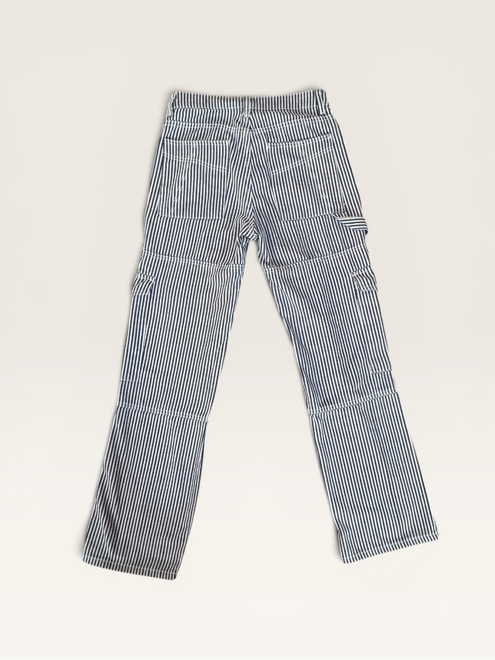 Edikted Striped Cargo Jeans XS Wide Leg Utility Carpenter Y2K - Picture 2 of 5